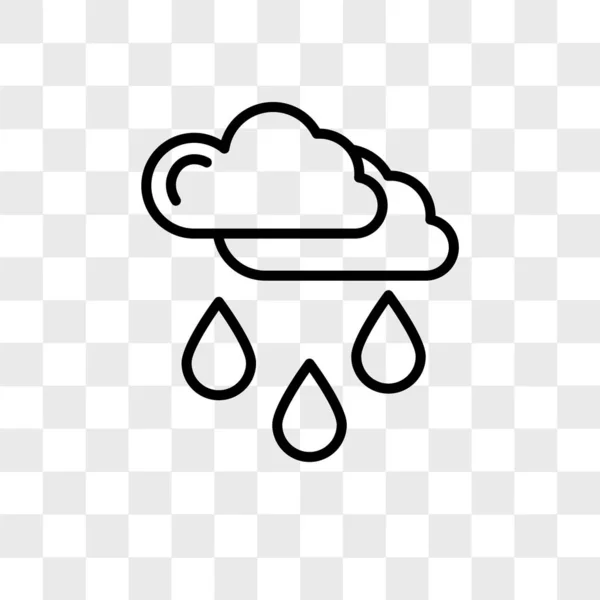 Gotas de lluvia icono vectorial aislado sobre fondo transparente, Raindr — Vector de stock
