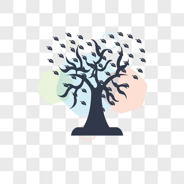 Tree with hearts vector icon isolated on transparent background, — Stock Vector