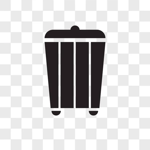 Icono de vector de basura aislado sobre fondo transparente, logotipo de la papelera — Vector de stock