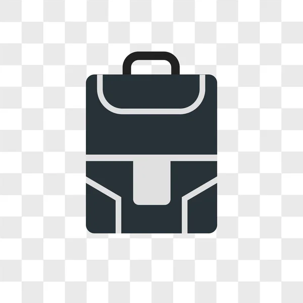 Backpack vector icon isolated on transparent background, Backpac — Stock Vector