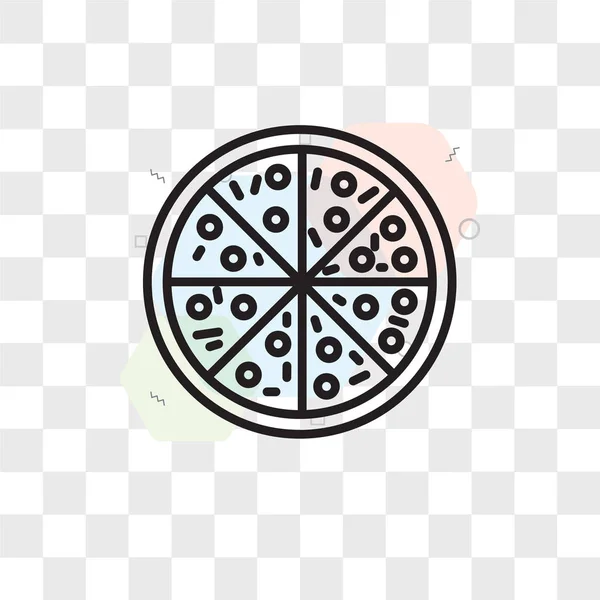 Icono de vector de pizza aislado sobre fondo transparente, logotipo de pizza — Vector de stock