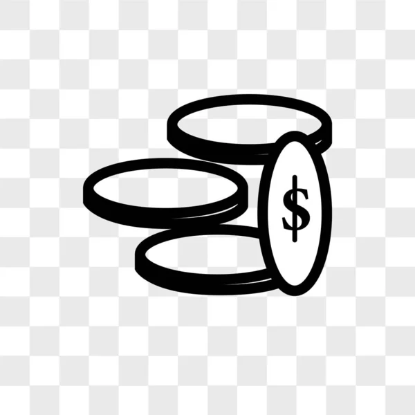 お金ロゴ、透明な背景に分離されてお金ベクトル アイコン — ストックベクタ