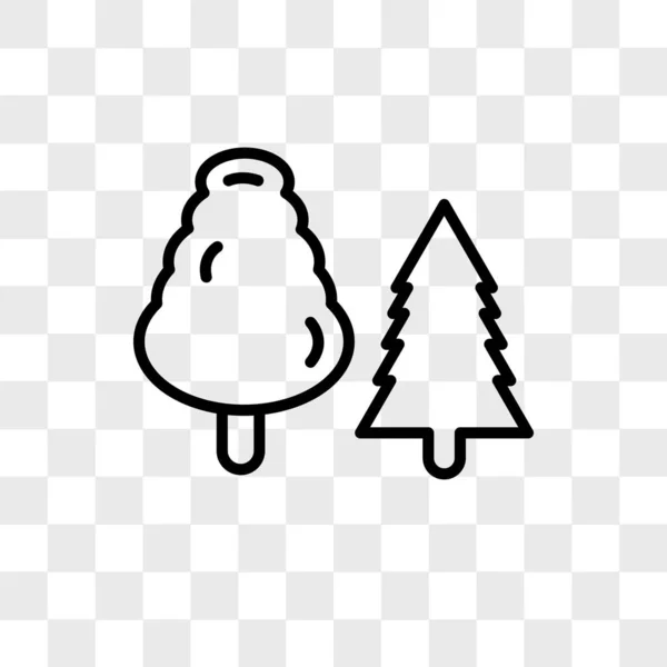 Векторная иконка деревьев изолирована на прозрачном фоне, дизайн логотипа деревьев — стоковый вектор