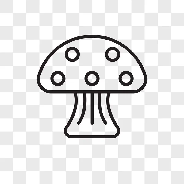 Mushroom vector icono aislado sobre fondo transparente, Mushroo — Archivo Imágenes Vectoriales