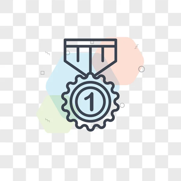 Ícone de vetor de medalha isolado em fundo transparente, logotipo da medalha — Vetor de Stock