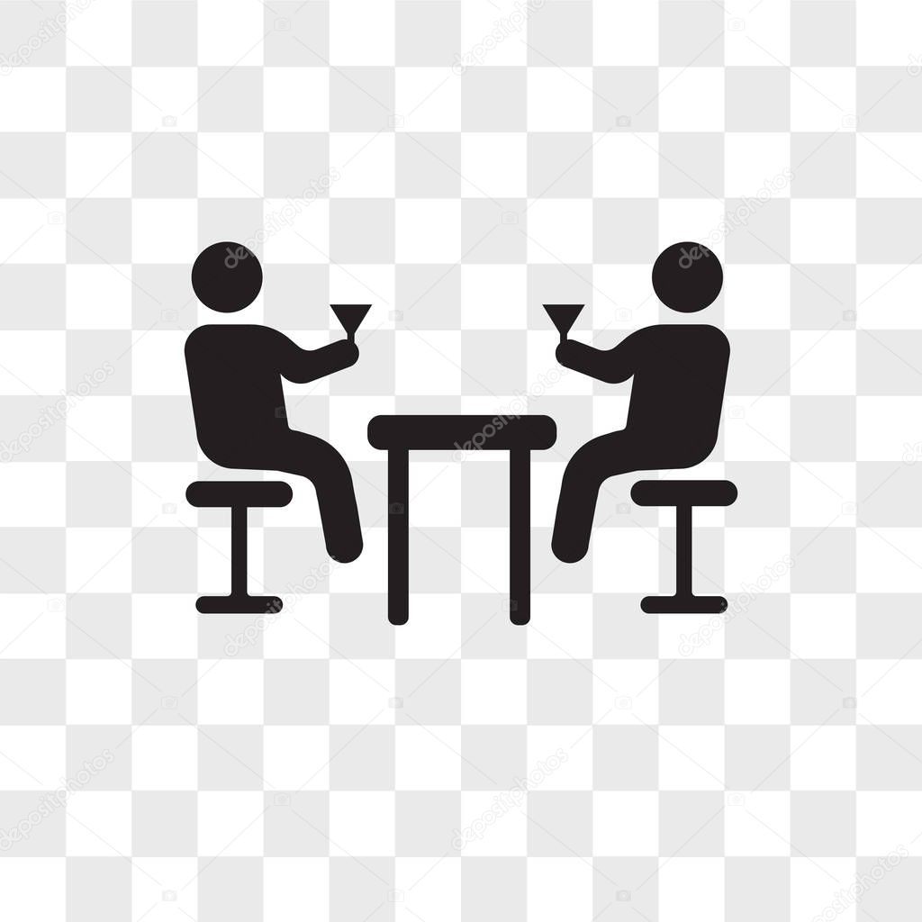 Couple of men drinking in a bar vector icon isolated on transparent background, Couple of men drinking in a bar logo concept