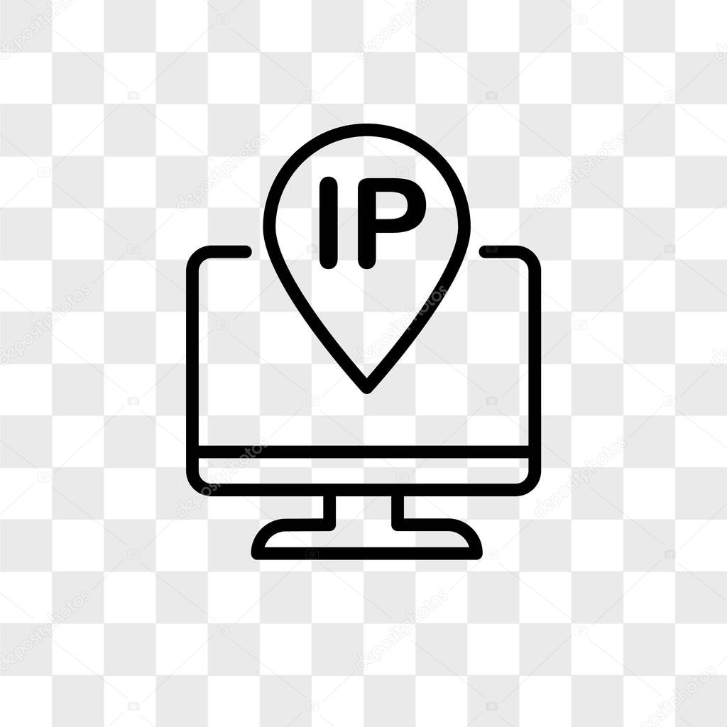 Ip address vector icon isolated on transparent background, ip address logo concept