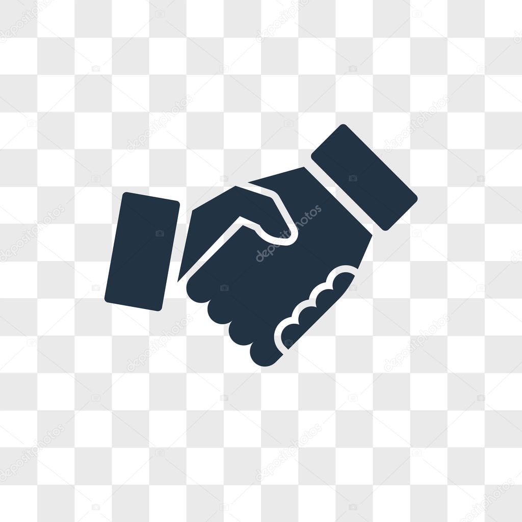 Handshake vector icon isolated on transparent background, Handshake logo design