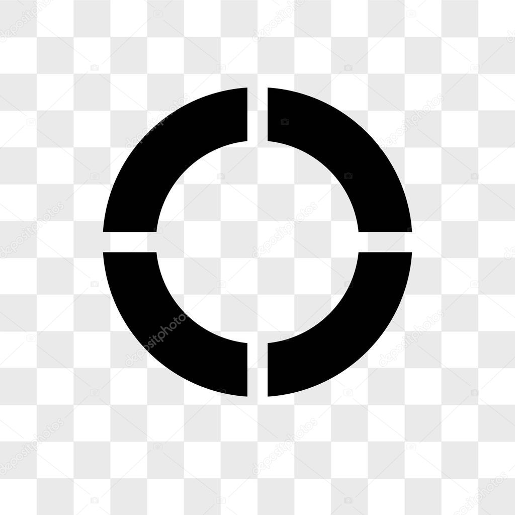 Pie chart vector icon isolated on transparent background, Pie chart logo concept