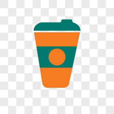 Saydam arka plan üzerinde kahve izole kahve fincanı vektör simgesi