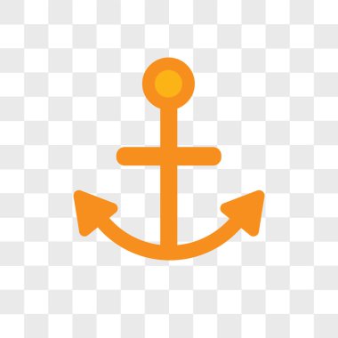 Saydam arka plan üzerinde çapa lo izole çapa vektör simgesi