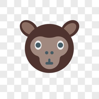 Saydam arka plan üzerinde maymun lo izole maymun vektör simgesi