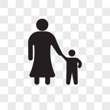 Onun oğlu vektör simgesi üzerinde şeffaf backgrou izole annesiyle