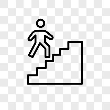 saydam arka plan üzerinde stairw izole merdiven vektör simgesi