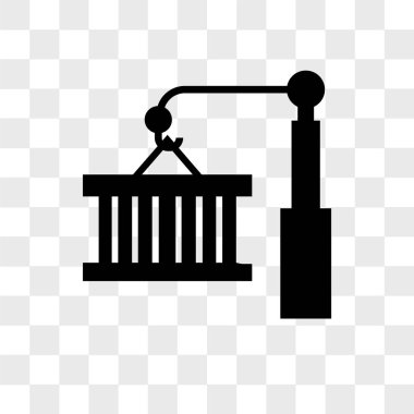 Konteyner Vinç vektör simgesine şeffaf backgro izole