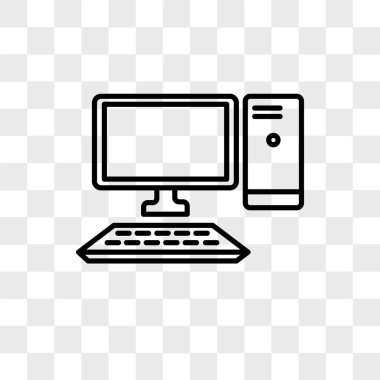 Saydam arka plan üzerinde Compute izole bilgisayar vektör simgesi