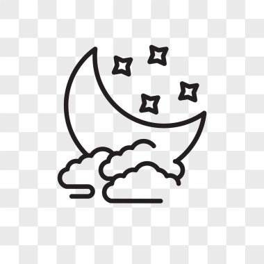 Saydam arka plan üzerinde Moon logo tasarımı izole ay vektör simgesi