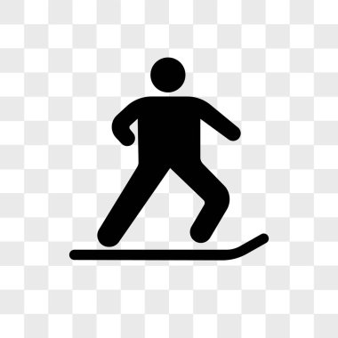 Saydam arka plan üzerinde izole Kayak vektör simgesi ile atlama,