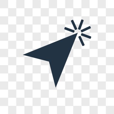 Saydam arka plan üzerinde imleç logo tasarımı izole imleç vektör simgesi