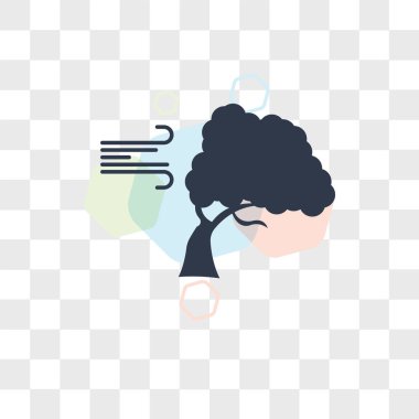 Rüzgar ağacı vektör simgesi üzerinde şeffaf arka plan izole bükme