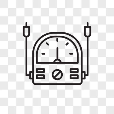 Saydam arka plan üzerinde Voltme izole voltmetre vektör simgesi