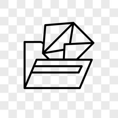 Saydam arka plan üzerinde zarf logo tasarımı izole zarf vektör simgesi