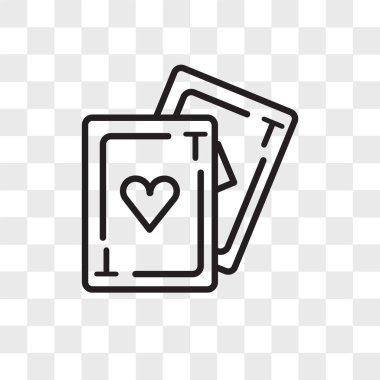 Saydam arka plan üzerinde Poker logosu izole poker vektör simgesi