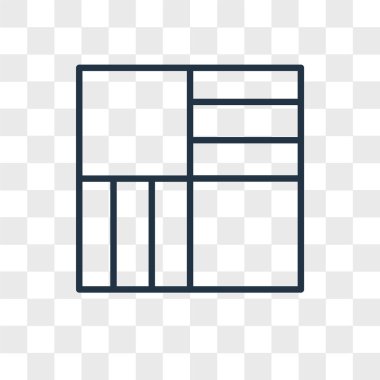 Saydam arka plan üzerinde düzen logo tasarımı izole düzen vektör simgesi