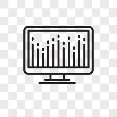Saydam arka plan üzerinde Compute izole bilgisayar vektör simgesi