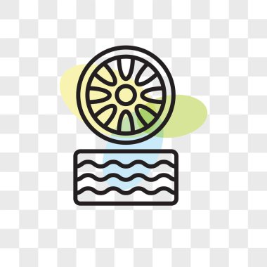 Saydam arka plan üzerinde lastik logosu d izole vektör simge lastik