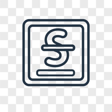 Saydam arka plan üzerinde üstü çizili logo tasarımı izole üstü çizili vektör simgesi