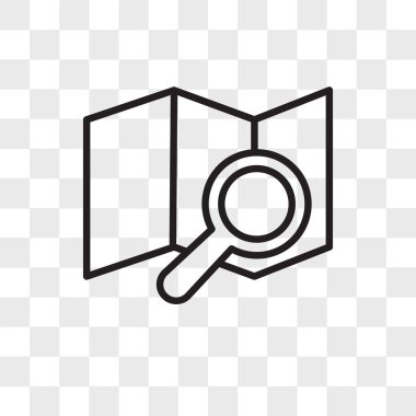 Şeffaf arka plan, harita logo des izole vektör simge göster