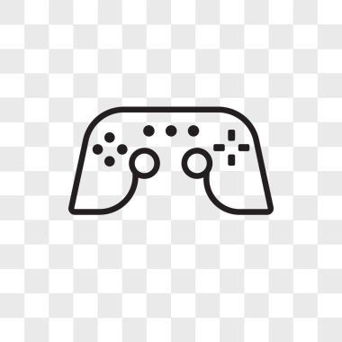 Saydam arka plan üzerinde Gamepad izole Gamepad vektör simgesi 