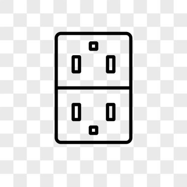 Saydam arka plan üzerinde soket lo izole soket vektör simgesi