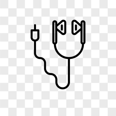 saydam arka plan üzerinde earbud lo izole earbud vektör simgesi