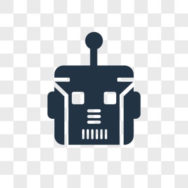 Saydam arka plan üzerinde Robot logo tasarımı izole robot vektör simgesi