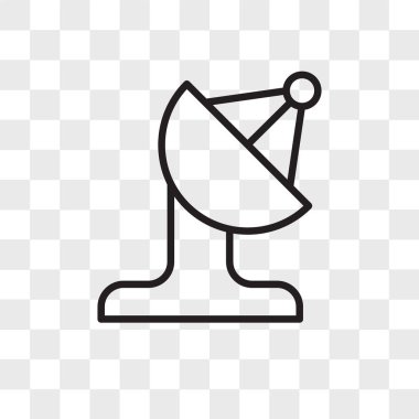 Saydam arka plan üzerinde Satell izole uydu vektör simgesi