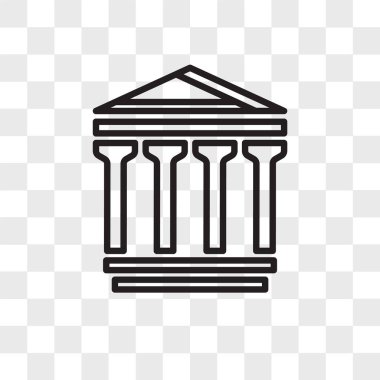 Saydam arka plan üzerinde Pantheo izole pantheon vektör simgesi