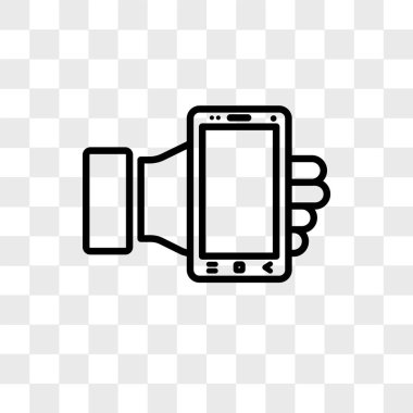 Saydam arka plan üzerinde akıllı izole Smartphone vektör simgesi