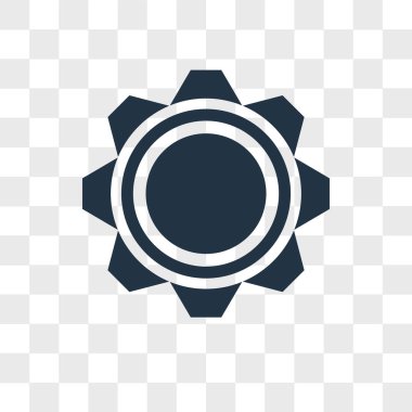 Saydam arka plan üzerinde dişli logo tasarımı izole dişli vektör simgesi