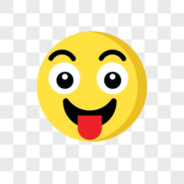 Saydam arka plan üzerinde Ton izole dil emoji vektör simgesi