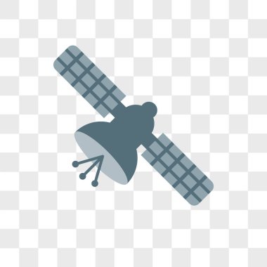 Saydam arka plan üzerinde Satell izole uydu vektör simgesi