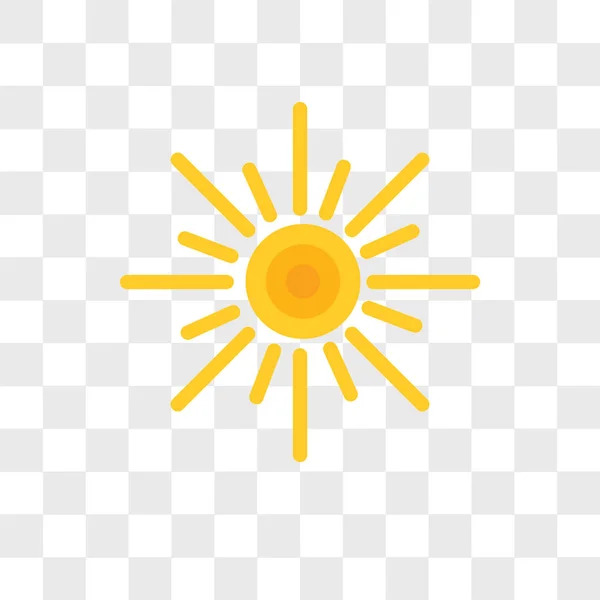 Icono del vector solar aislado sobre fondo transparente, Sun logo des — Vector de stock