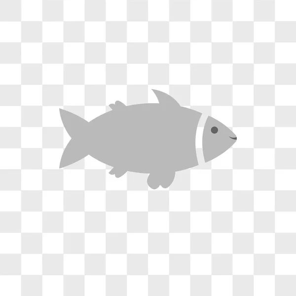 Fish vector icon isolated on transparent background, Fish logo d — Stock Vector
