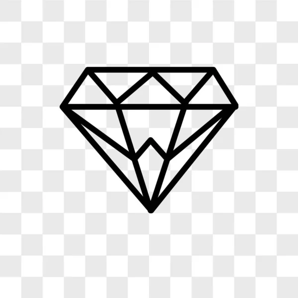 Diamant vector pictogram geïsoleerd op transparante achtergrond, Diamond — Stockvector