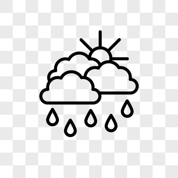 Ícone do vetor de chuva isolado no fundo transparente, design do logotipo da chuva —  Vetores de Stock