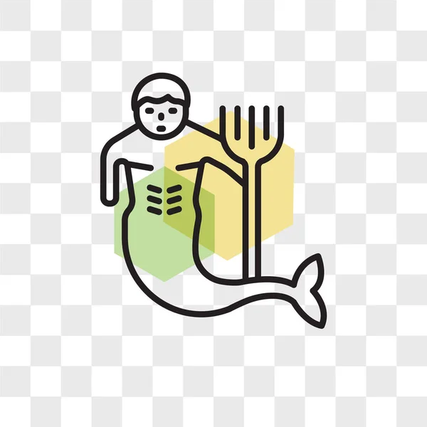 Merman vector icon isolated on transparent background, Merman lo — Stock Vector