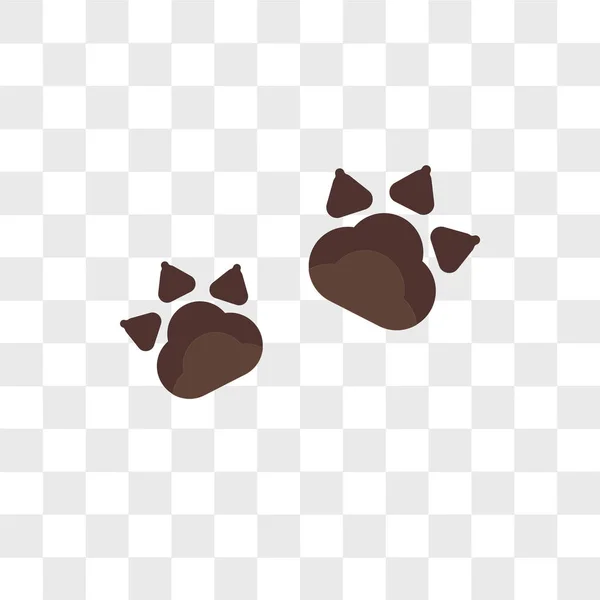 Pawprints vector pictogram geïsoleerd op transparante achtergrond, Pawpri — Stockvector