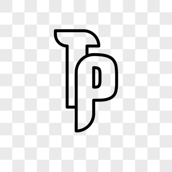 Иконка вектора tp изолирована на прозрачном фоне, логотип tp desig — стоковый вектор