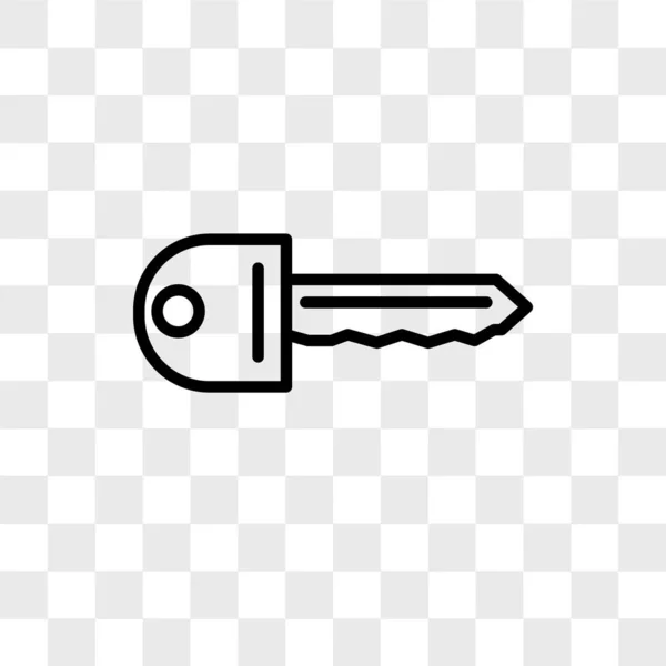 Key vector icon isolated on transparent background, Key logo des — Stock Vector